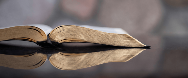 image of bible open on a table