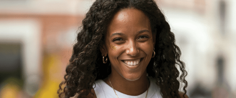 Woman smiling